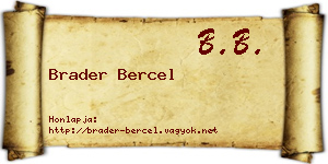 Brader Bercel névjegykártya